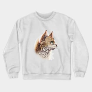 Golden Ticked British Longhair Side Portrait Crewneck Sweatshirt